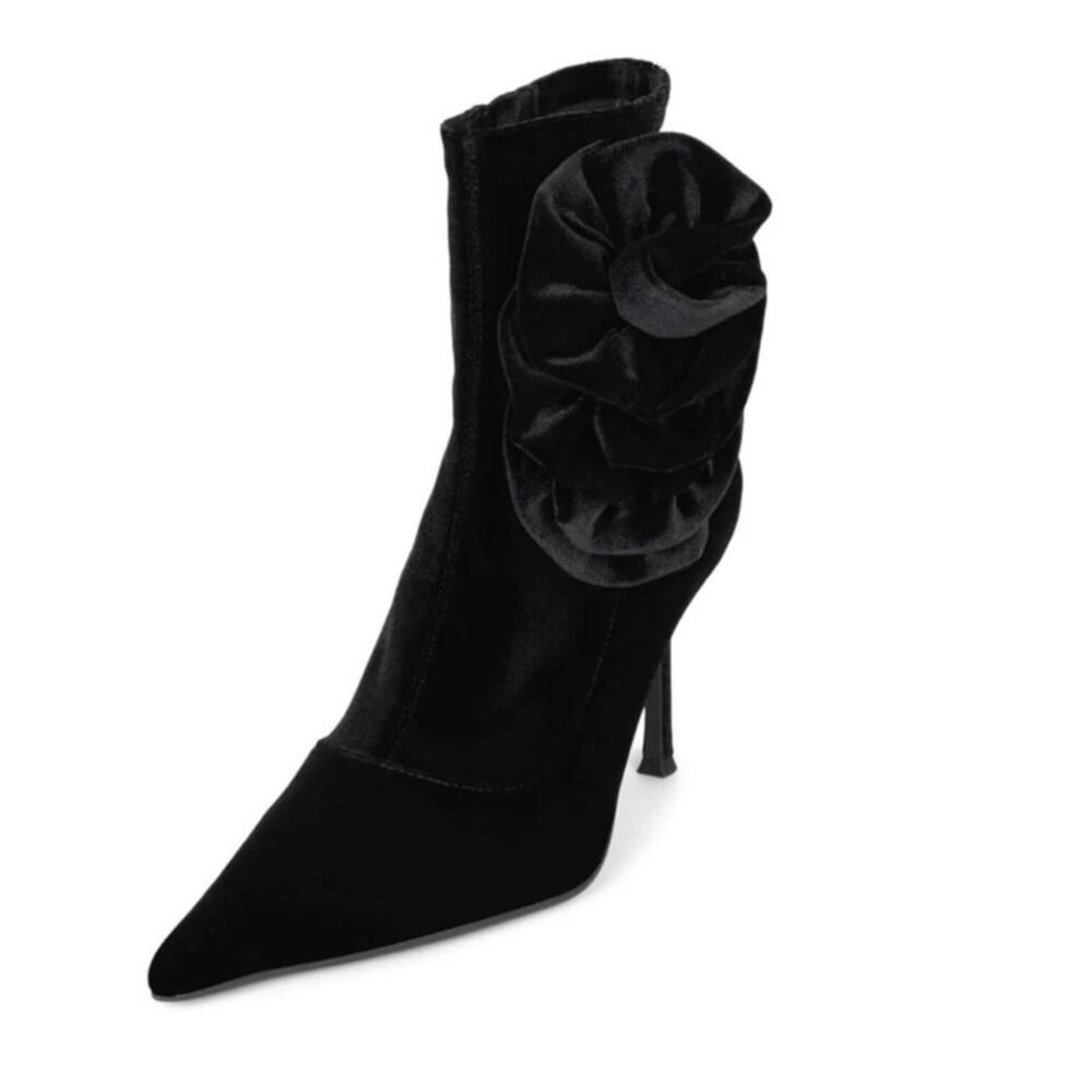NWOT Jeffrey Campbell Florette Black Crushed Velvet Boots – Sz 8.5